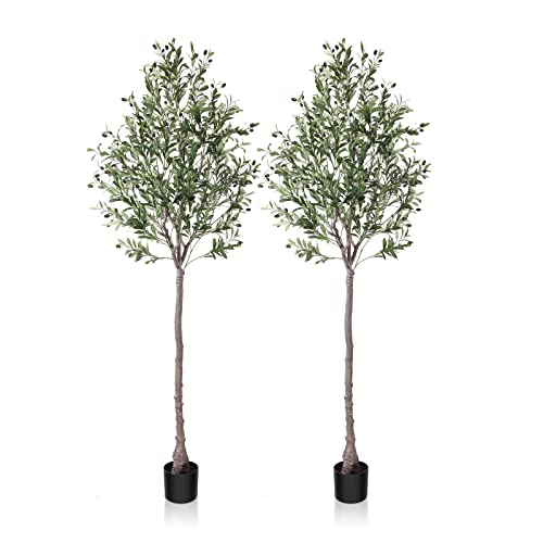 Oakred Artificial Olive Tree,Fake Plant Faux Olive Plants For Indoor,Natural Fake Tree,Artificial Silk Plants For Office Home Living Room Floor Patio Greening Porch Decor #TOP15