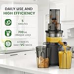 Slow Masticating Cold Press Juicer: Cold Pressed Juicer Machines For Vegetable And Fruit 200W, Matte Grey - Image 2