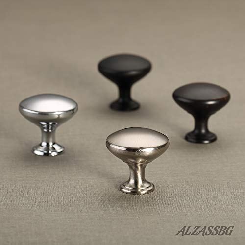 Alzassbg 10 Pack Matt Black Cabinet Knobs, 1-1/8 Inch Diameter Kitchen Cabinet Hardware Round Knobs For Cabinets And Drawers Al6011Mb #TOP2