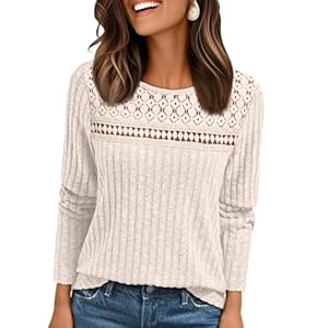 AUTOMET Womens Lace Long Sleeve Shi...