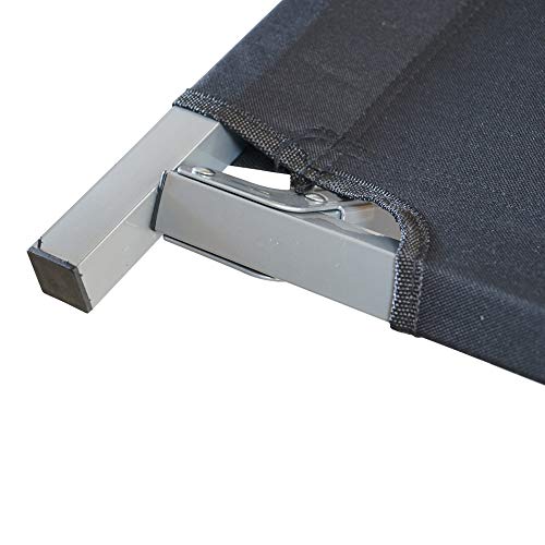 Grafner XL Feldbett mit Transporttasche, belastbar bis 150 kg, bequemes 600D Oxford-Gewebe – in schwarz, Klappbett Gästebett
