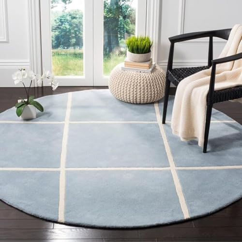 Image of Sifa Carpet Modern Round Area Rug - Hand-Tufted with 100% NZ Wool, Thick & Soft Circular Carpet for Living & Dining Room, Weight -15 Pund, Size-5x5 Feet (60x60 Inch Round)