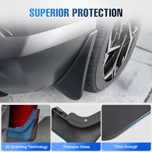 Image of Nilight Mud Flaps Splash Guards for Hyundai Kona 2024-2026 | No Drilling Precision Fit, Heavy Duty All Weather Protection, Front & Rear Set