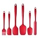 Zoppi Kitchenware - Premium Silicone Spatulas and Spoon with Steel Core - BPA Free and Antibacterial - Heat Resistant 650ºF (Red)