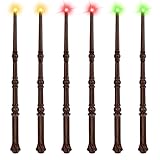 EZVYAO Light Up Magic Wizard Wand with 4 Color Lightings & Sounds - 6 Pack Illuminating Witch Toy Wands for Kids Party Cosplay, Hive