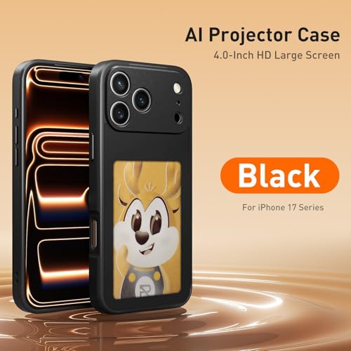 Coque iPhone 16 noire NFC SMARTs E INKs en verre PC avec écran personnalisable via application - 5