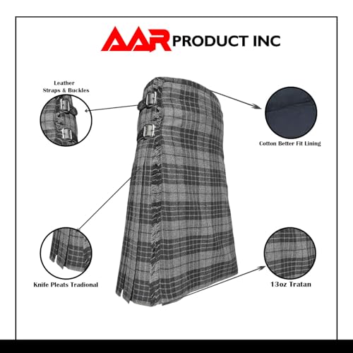 Image of AAR Mens Scottish Tartan Kilt - 13oz Highland Casual Kilt for Men - 11 Tartans