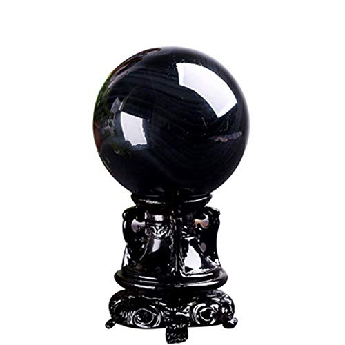 FENGJJ Natural Obsidiana Bola de Cristal Feng Shui Meditación Reiki Curación Adivinación...