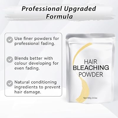 Hair Bleach Powder 100g/3.53oz, Professional Lightening Bleach for Hair, Strong & Gentle Bleach Powder for Hair, Lift Up to 8 Levels, Perfect for DIY Blonde Highlights & Lightening