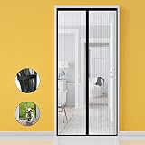 Magnet Fliegengitter Fiberglas, 90x210 Insektenschutz BIFY Magnet Fliegenvorhang Moskitonetz Tür mit Seitlichen Aufbewahrungsstreifen, ohne Bohren Abschaltautomatik, für Balkontür und Terrassentür