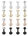 Masedy 16Pcs 16G 316L Stainless Steel CZ Labret Monroe Lip Rings Cartilage Helix Tragus Nose Piercing 6MM