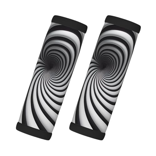 2 Pcs Luggage Handle Wraps, Spiral Optical Illusion GIF Print Grip Handle Cover/Travel Bag Identifier for Suitcase Accessories