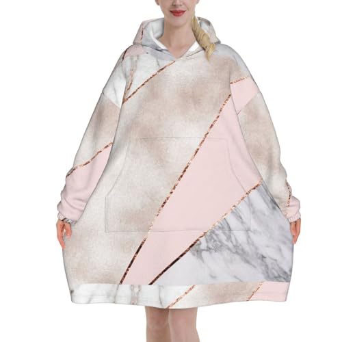 Sweat à capuche unisexe flanelle motif marbré pull plaid géant oversize à manches