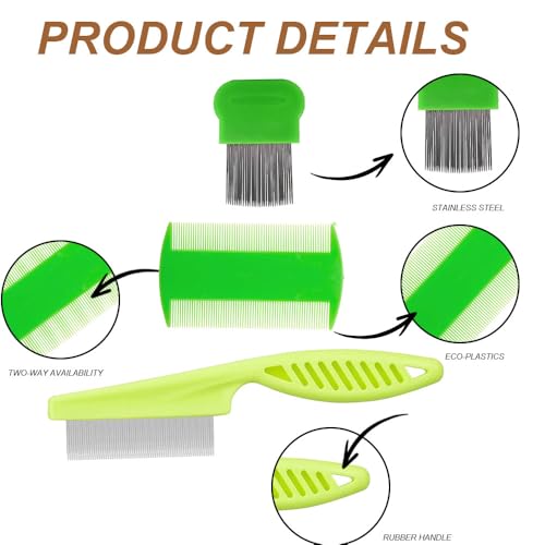 Kamm, 3 Stück doppelseitige Kämme, Edelstahl Haar-Kamm, Haar Styling Kamm Set