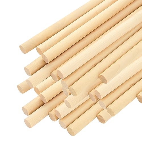 SHUESS 100 tacos de madera de 10 mm a 30 cm, varillas de madera natural sin terminar para manualidades y trabajos de arte, palos de madera para manualidades (11.8 x 0.39 pulgadas)