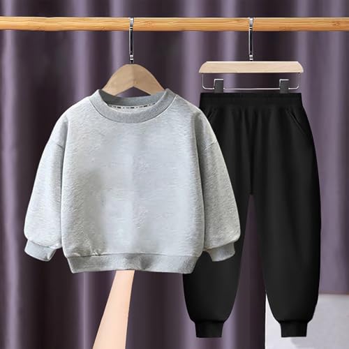 Sweatsuits Girls Boys 2 Piece Outfit Crewneck Sweatshirt and Sweatpants Lounge Set Tracksuit with Pockets2