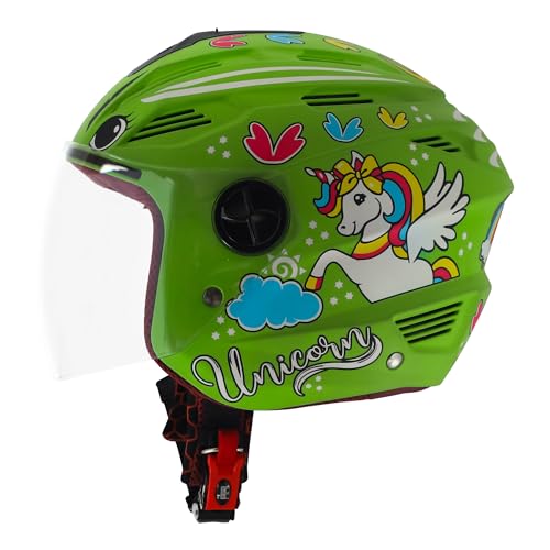 Steelbird SBA-6 Unicorn ISI Certified Open Face Graphic Helmet for Women and Kids Steelbird SBA-6 Unicorn ISI Certified Open Face Graphic Helmet for W