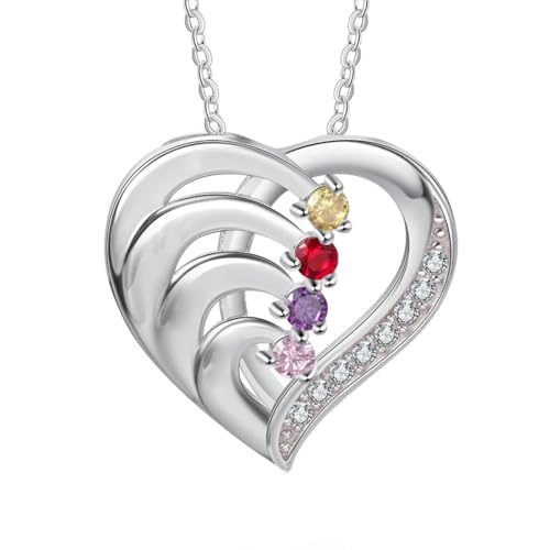 Stacking Necklaces For Women Necklaces Pendant Necklace With Birthstones Custom Promise Heart Pendant With Engraved Christmas An