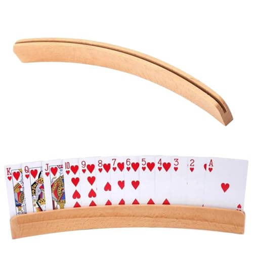 Helweet Soporte para Naipes, Soporte para Poker Naipes, Soporte Cartas Juego de Mesa, Soporte para Juego de Cartas, Libera Tus Manos del Estante de Naipes, Diseño Curvo, 33 x 3.4 x 1.2cm