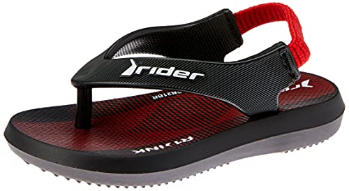 Sandália R1, Rider, Bebê Meninos, Preto/Vermelho, 25