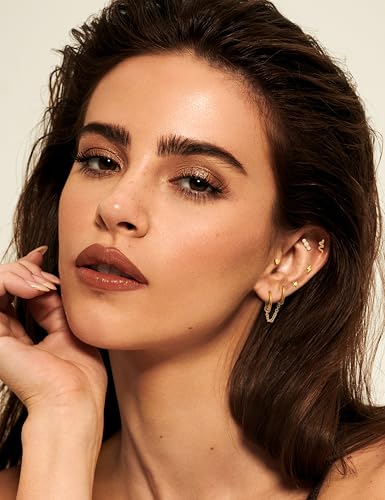 LOLIAS 20G Cartilage Earrings Set for Women Men Surgical Steel CZ Opal Small Hypoallergenic Flat Back Stud Earrings Hoop Chain Dangle Conch Daith Helix Tragus Cartilage Piercing Jewelry 33Pcs2