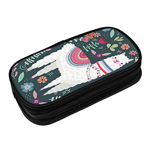 Image of YETTA YANG Cute Llama Flower Pencil Box Case for Pen Holders Office Supplies Big Capacity large