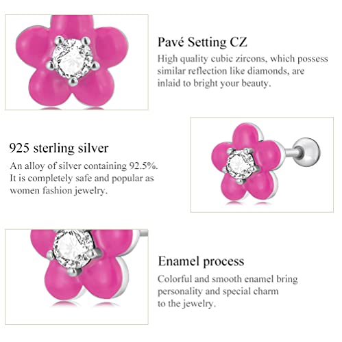 Boucles d'oreilles fleurs en argent sterling 925 de haute joaillerie