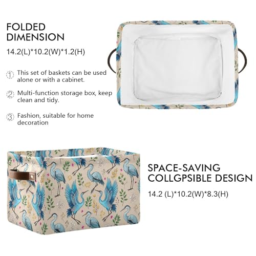Panier de rangement pliable oiseau bleu pour trier vos placards saturés
