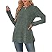 Womens Sweaters Crewneck Long Sleeve Shirts with Pockets Fall Outfits 2025 Fashion Winter Clothing Side Slit Tops（Army Green,Medium）