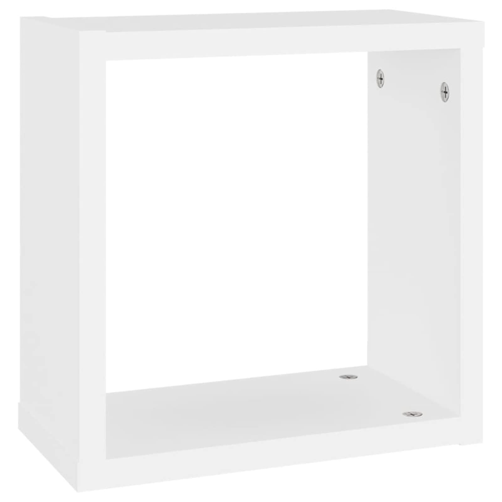 Mensole Parete a Cubo 2 pz Bianche 30x15x30cm-Set Mensole da Muro,Cubi Arredo,Mensole Cubo,Cubi da Parete
