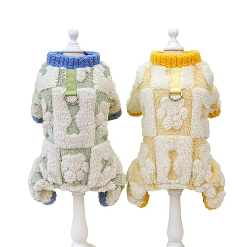 犬服 秋冬 ベスト コートフード付き パーカー ドッグウェア 可愛い お洒落 Dカン付き けん引 裏起毛 重ね着 モコモコ 柔らかい 暖かい 防寒着 軽い ふわふわ 男の子 女の子 人気 インスタ映え 小型犬 中型犬c80 (グリーン, S)