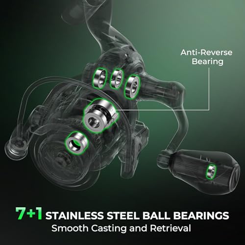 KastKing Zephyr Dual-tip Spinning Combo, 2000 Reel, 6'0" L&ML Rod, Black - image 6