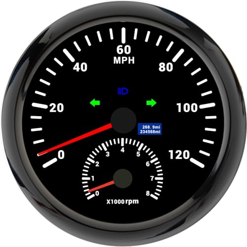 110mm 4-3/8C` GPS Xs[h[^[ ^R[^[t 0~120kmh  gbN {[gp jo[T 8000RPM ^R[^[ 12V 24V fW^Xs[h[^[(120MPH BN)