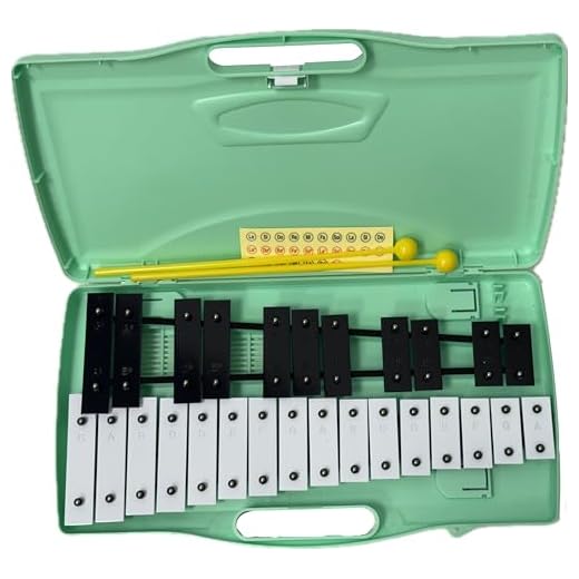 ROCKSTAR - Xilófono Glockenspiel Carrillón Metalofono Angel AG27NG Cromático, 27 Teclas Negras y Blancas con Estuche y Mazas. Para uso escolar ó domestico, Instrumento Musical Rítmico