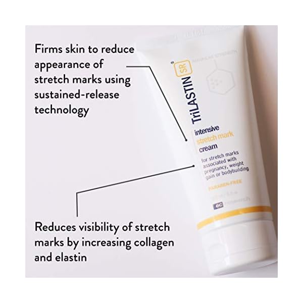 TriLASTIN-SR Intensive Stretch Mark Cream (5.5 oz.) for Pregnancy, Scar Cream and Moisturizing Lotion, Cocoa Butter, Scar Treatment, Hypoallergenic and Paraben-Free
