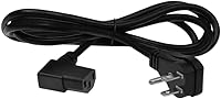 Vista 1 de SF Cable Cable de alimentación estándar NEMA 5-15P a C13 de 2 pies 18AWG en ángulo recto en ambos lados
