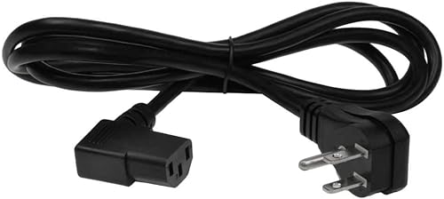 SF Cable Cable de alimentación estándar NEMA 5-15P a C13 de 2 pies 18AWG en ángulo recto en ambos lados