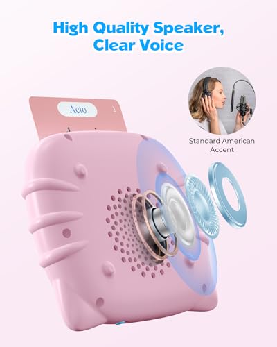 Image of Bilingual Spanish and English Talking Flash Cards for Ages 2+, Pocket Speech Therapy Tools with 512 Words, Montessori Language Learning and Autism Aids (510 Words English & Spanish Pink)