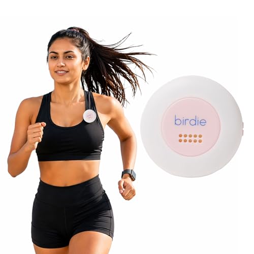 Shes Birdie - The Original Personal Safety Alarm Disc for Bikes Hikes and Late Nights - Loud Siren LED Light for Extra Visibility Rechargeable Handsfree Lightweight Water Resistant (Blossom)