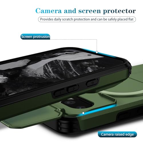 Funda para Google Pixel 8A con cristal templado y soporte magnético 2