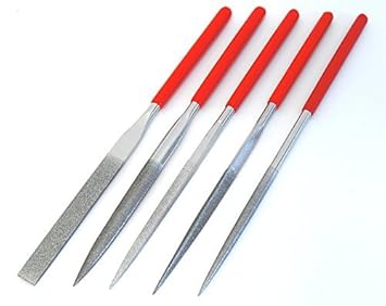 ikis Soft-Grip Diamond File Set -5-Piece / Professional Quality High Density Diamond Coating Glass Jewelry Tool