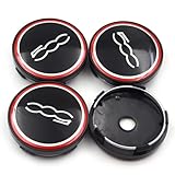 4 Pièces Enjoliveur Cache Moyeu pour Fiat 500 Abarth 60mm, Enjoliveurs de Roue Enjoliveurs de Jante Enjoliveurs de Centre de Roue,K