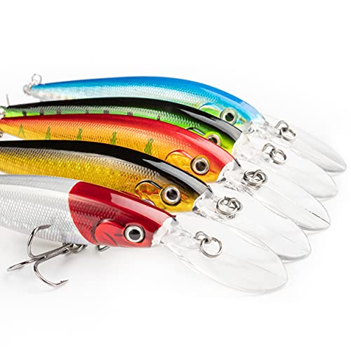 Fishify® Angelköder 5 Stück - Hartplastik Wobbler Kunstköder Set perfekt für Hecht, Barsch & Zander | Angelzubehör mit… – Bild 3