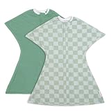 SleepingBaby Zipadee-Zip Transition Swaddle - Cozy Baby Swaddle Blanket with Zipper Convenience - Roomy Wearable Blanket for Easy Diaper Changes - Greens, Large (12-24 Month) - 2 Pack