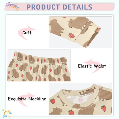 Capybara Balloon Pajamas Sets Cute Long Sleeve Pants Set for Nightwears4