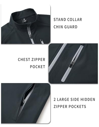 Image of M MAELREG Mens Vests Outerwear Windproof Lightweight Softshell Vests Zip Pockets Sports Sleeveless Jacket Golf Vests for Men