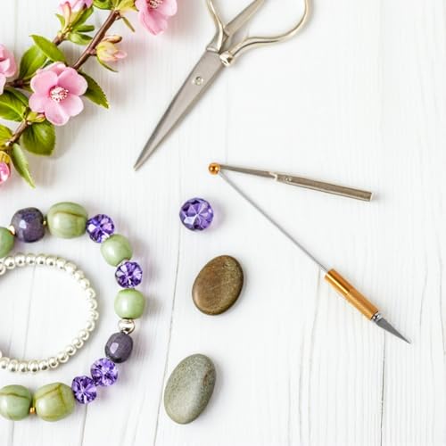 Barras metálicas para manualidades SHINEOFI con agujas, kit ideal para crear pulseras y joyas 5