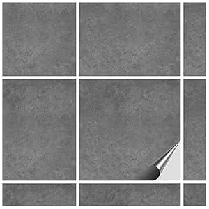 FoLIESEN Tegelstickers 15×15 cm – tegelfolie badkamer – kleeffolie keuken – 20 tegels, decor beton