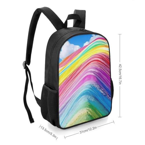 Rainbow Mountain Travel Backpack Casual Daypack Shoulder Bag with Adjustable Shoulder Straps for Hiking2