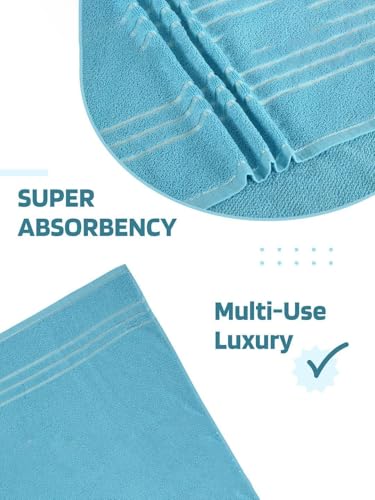 Image of Hand Towels 480 GSM 16x24 inches, Soft & Highly Absorbent Bathroom /Face Towels, Pack of 2 (Blue)